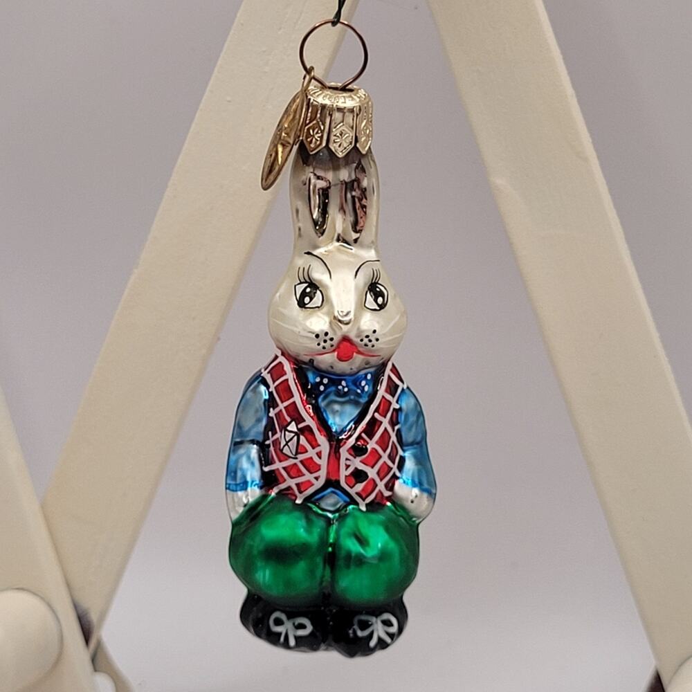 Christopher Radko Billy Bunny Rabbit Blown Glass Ornament